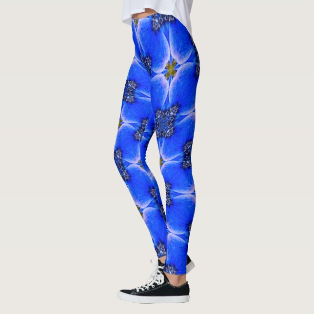 Legging Padrão de Anêmona do Jardim Azul (Esquerda)