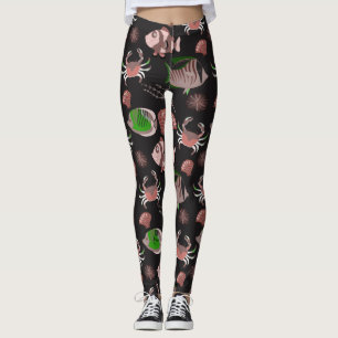 Legging Padrão de animais aquáticos vida submarina do oc