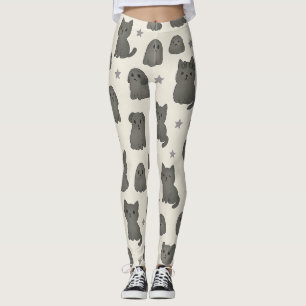 Legging Padrão de Animais Góticos Fofos – Fantasmas