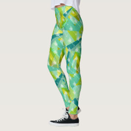 Legging Padrão de Aqua Azul Azul de Triângulo de Seta abst
