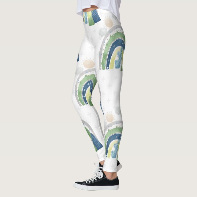 Legging Padrão de Arco-íris em Aquarela (Esquerda)