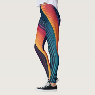 Legging padrão de arte das linhas abstrato