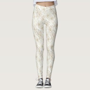Legging Padrão de Arte de Linha Botânica Minimalista (1)