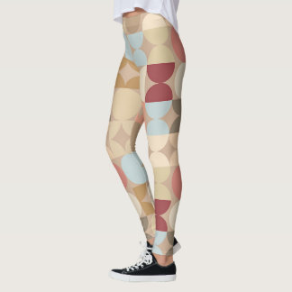 Legging Padrão de Arte de Op Fusion de Mod de Meia Círculo