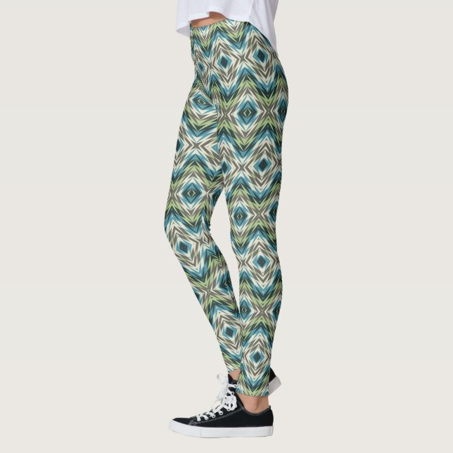 Legging Padrão de Arte Mosaica Nativa Indiana abstrato-Ame (Esquerda)