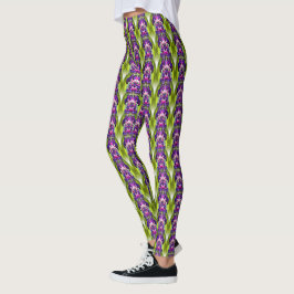Legging Padrão de Arte Natural de Berries Roxos