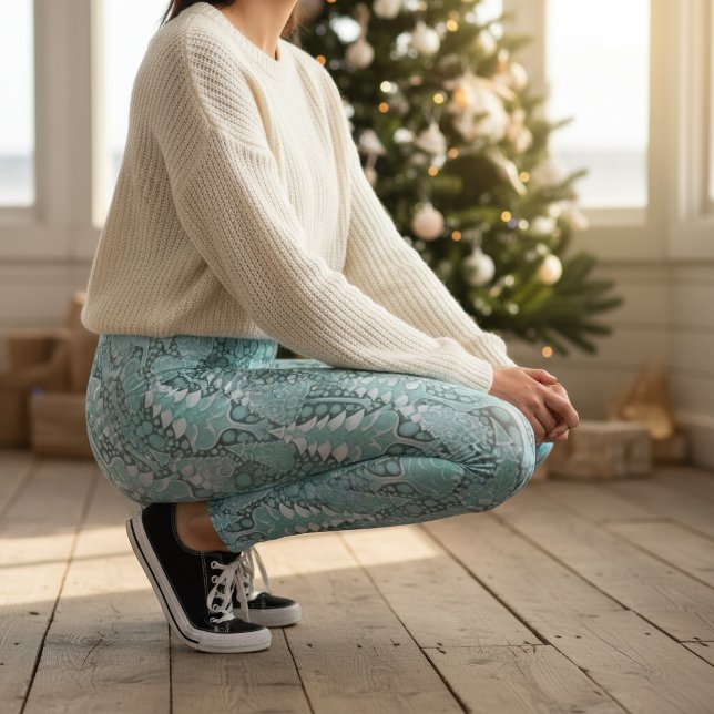 Legging Padrão de Árvores de Natal Costeiras Estilizadas # (Criador carregado)