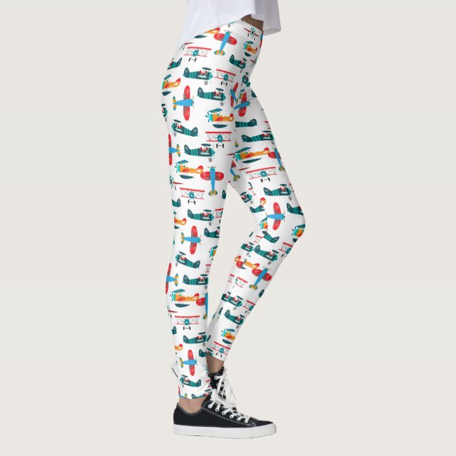Legging padrão de avião retrô vintage (Direita)