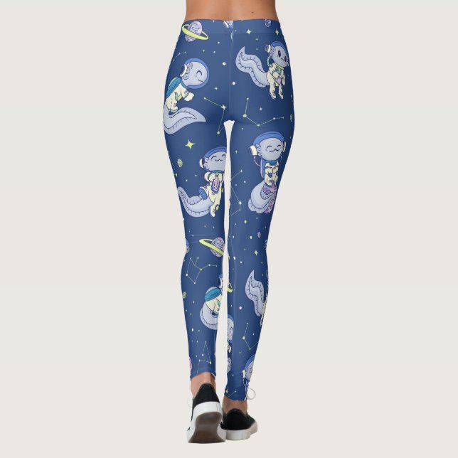 Legging Padrão de Axolote Espacial (Verso)