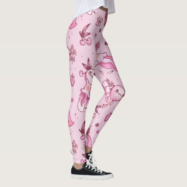 Legging Padrão de Axolotes Rosa  (Direita)
