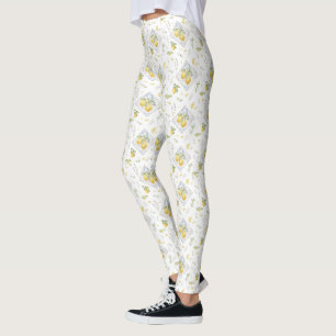 Legging Padrão de Azulejo de Limão da Riviera Costeira em