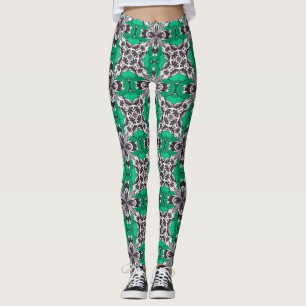 Legging Padrão de Azulejo de repetição de vidro do mar ver