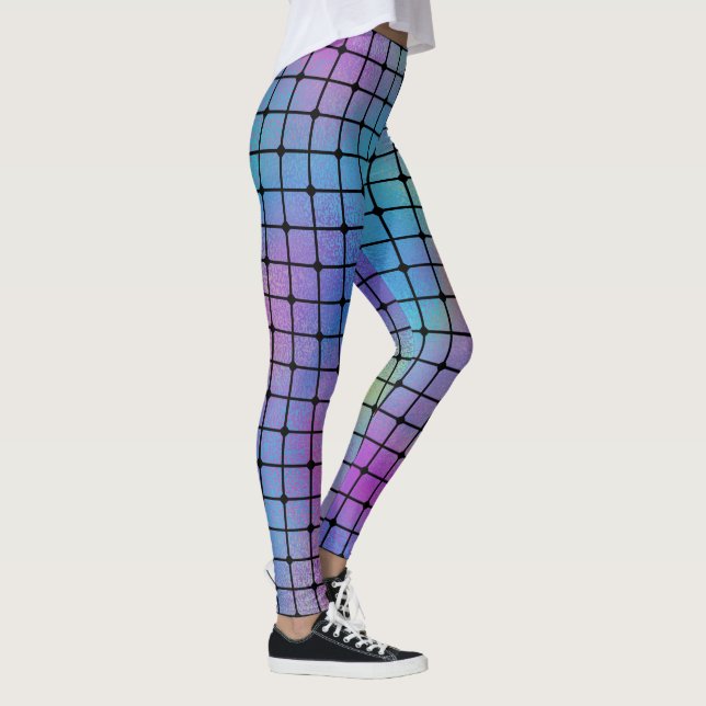 Legging Padrão de Azulejos Coloridos Modernos Elegante | (Direita)