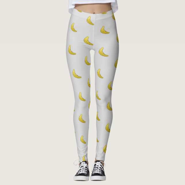Legging Padrão de bananas nas cinzas (Frente)