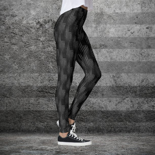 Legging Padrão de bandeira americana preta vintage grunge