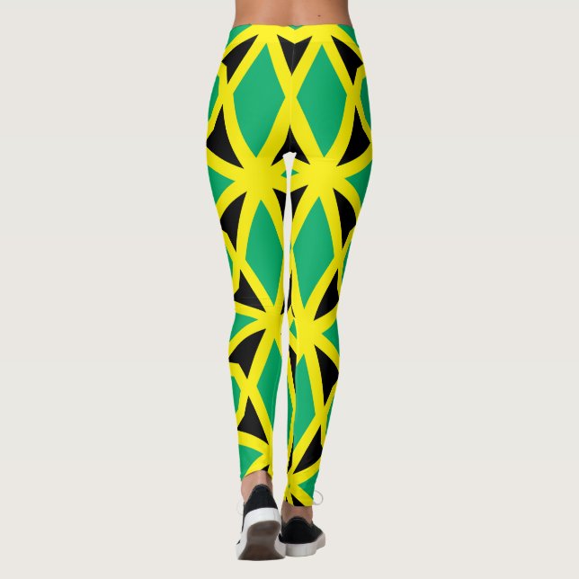 Legging padrão de bandeira da Jamaica (Verso)