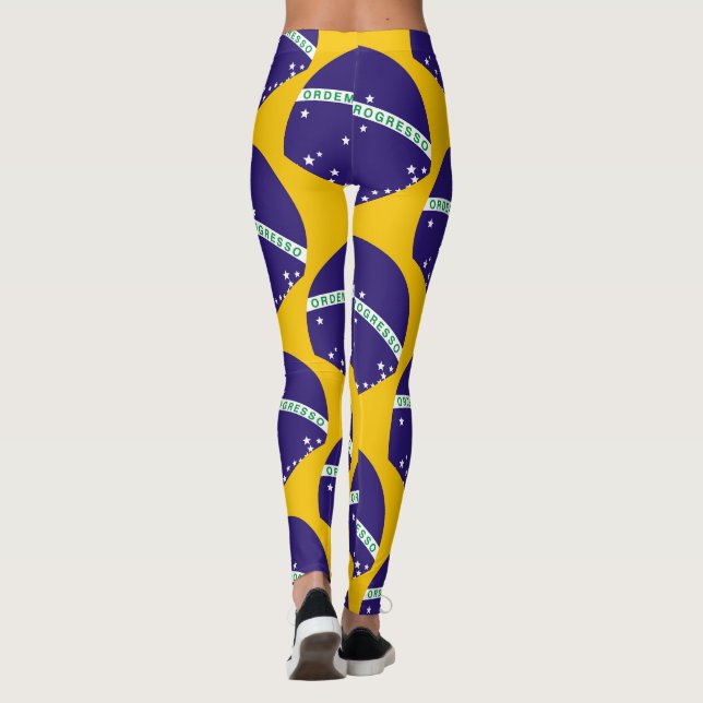 Legging Padrão de bandeira do Brasil (Verso)