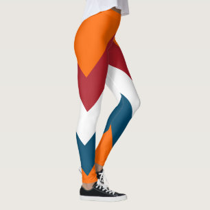 Legging Padrão de Bandeiras Vermelhas Azul Laranja Holand