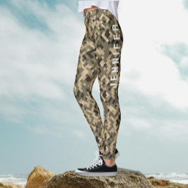 Legging Padrão de bege monocromático monocromático de Abst