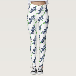Legging Padrão de Berries de fruta de Comida de aquarelas