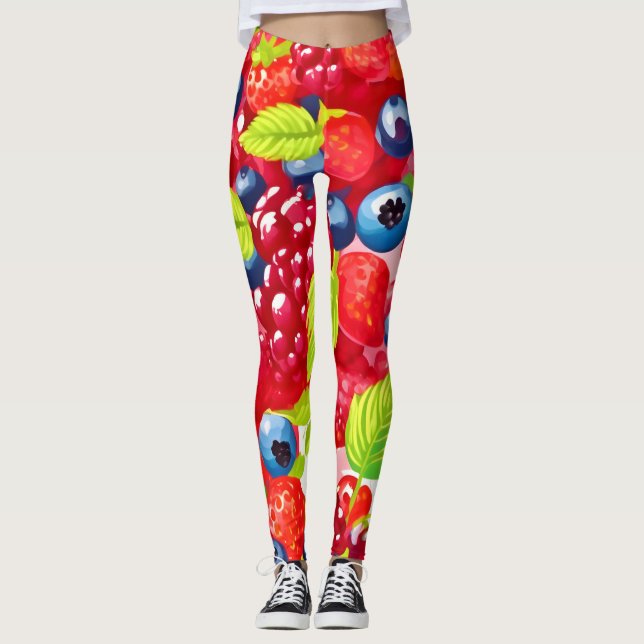 Legging Padrão de Berry Colorido (Frente)