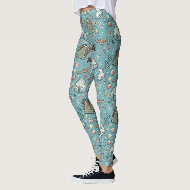 Legging Padrão de Biscoito de Natal HARRY POTTER™ HOGWARTS (Esquerda)