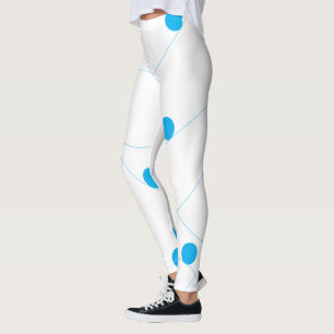 Legging Padrão de bolas azuis modernas, divertidas, engra