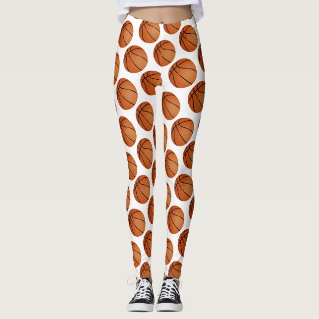 Legging Padrão de Bolas de Basquete| Presente desportivo L (Frente)