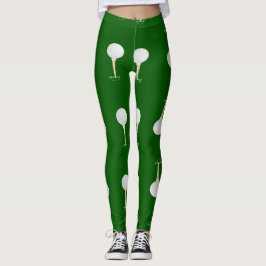 Legging Padrão de bolas de golfe em verde