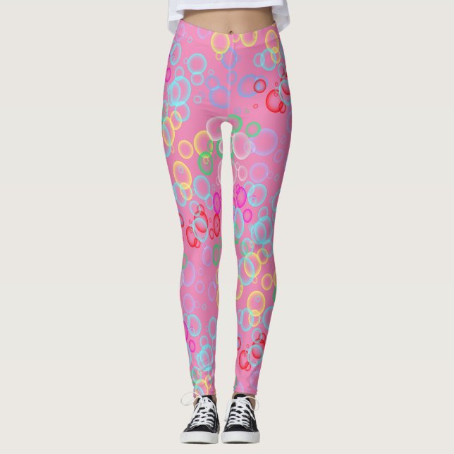 Legging padrão de bolhas 02.b Rosa BG (Frente)