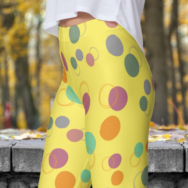 Legging Padrão de bolhas amarelas borbulhantes (Bubbly Bubbles on Corn Leggings)