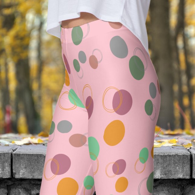 Legging Padrão de bolhas cor-de-rosa borbulhante (Bubbly Bubbles on Bubble Gum Leggings)