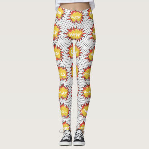 Legging Padrão de bolhas de texto explosivas em banda dese