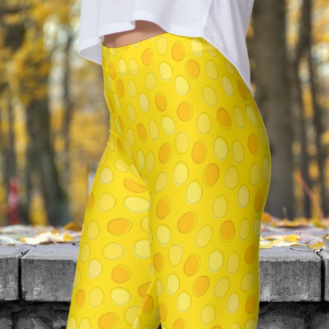 Legging Padrão de Bolinhas amarela e Ouro (Yellows on Golden Yellow Leggings)