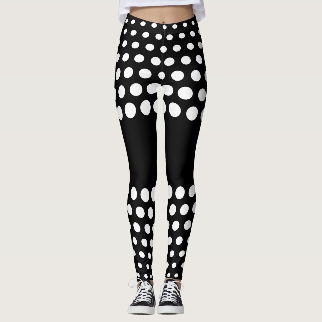Legging Padrão de Bolinhas branca (Frente)