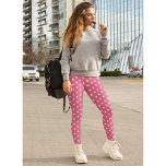 Legging Padrão de Bolinhas Brancas Cor-de-Rosa da Moda Chi<br><div class="desc">Personalizado, retrô, legal, fofo, chic, na moda, moda, respirável, costurável à mão, bolinhas brancas sobre o padrão rosa escuro as mulheres longa-viagem de-moda de cheio esportes ioga ginástica correndo calças de leggings, que se estica para ajustado seu corpo, abraços em todos os lugares certos, salta de volta após a lavagem,...</div>