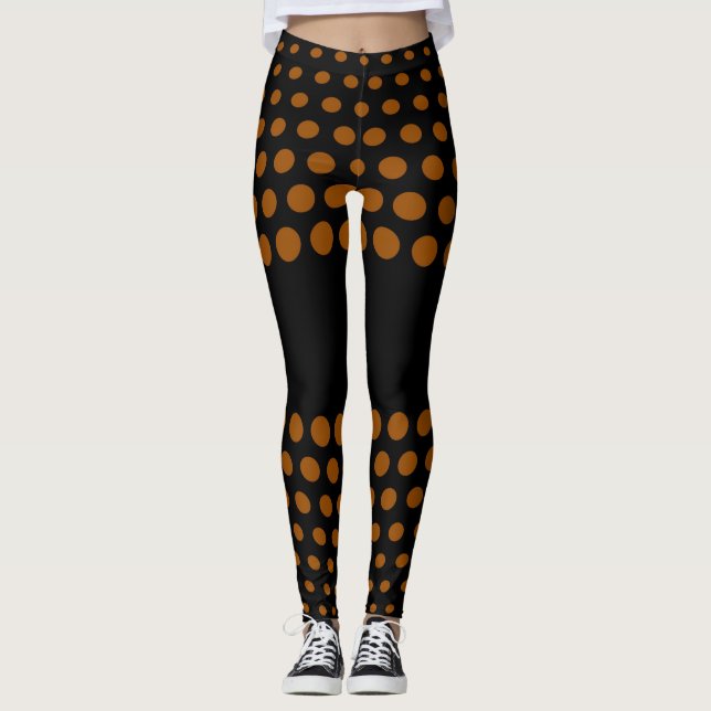 Legging Padrão de Bolinhas castanha (Frente)