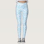 Legging Padrão de Bolinhas de Confetti Bonito em Azul<br><div class="desc">Saia em estilo com estas pernas de bolinhas azuis lúdicas,  com um padrão de pontos divertido em um fundo branco nítido; perfeito para exercícios,  ressonância ou visto casual do dia a dia,  essas leggings confortáveis e atraentes aos olhos adicionam um toque de personalidade a qualquer roupa.</div>