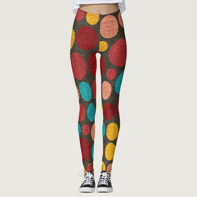Legging Padrão de Bolinhas de Cor Retroativa nº 5 (Frente)