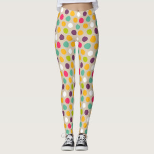Legging Padrão de bolinhas desenhado à mão