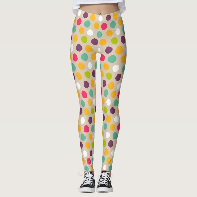 Legging Padrão de bolinhas desenhado à mão (Frente)