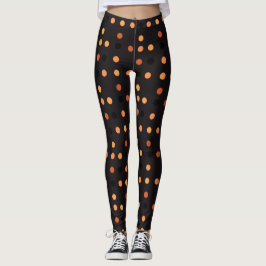 Legging Padrão de Bolinhas do Halloween