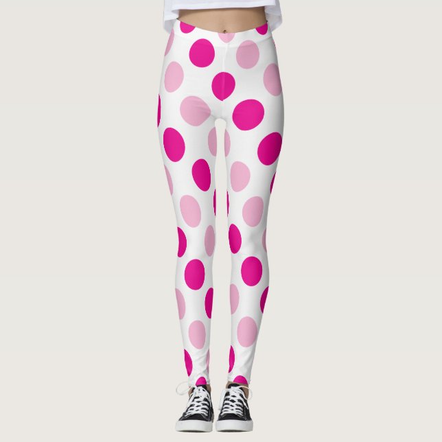 Legging Padrão de bolinhas rosa (Frente)