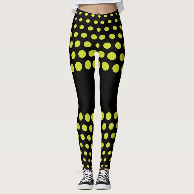 Legging Padrão de Bolinhas Verde Lima (Frente)