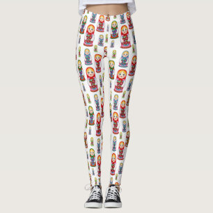 Legging Padrão de Boneca de Aninhamento