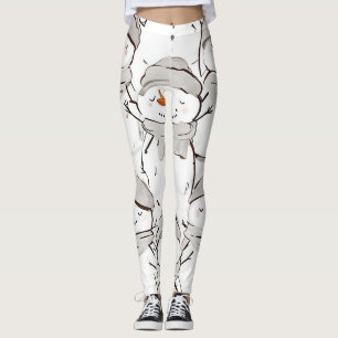 Legging Padrão de boneco de neve