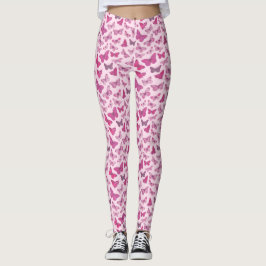 Legging Padrão de Borboleta Rosa Bonita