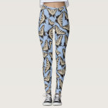 Legging Padrão de Borboletas do Swallowtail de Tigre Amare<br><div class="desc">Saia em estilo com estas leggings que apresentam um padrão bonito de borboletas amarelas do rabo-de-banho do tigre contra um fundo azul-claro ou azul-céu. Estas ilustrações da borboleta estão em um estilo simples e realista que é perfeito para os fãs da borboleta. As cores amarelo pálido e preto das borboletas...</div>