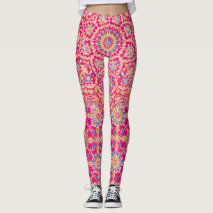 Legging Padrão de bordado indiano venenoso