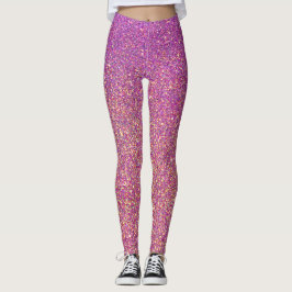 Legging Padrão de Brilho Rosa